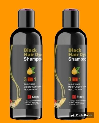 Unisex Instant Black Herbal Hair Dye Shampoo for Grey Hair Coverage Shampoo 3 in 1(100ml) Pack Of 2